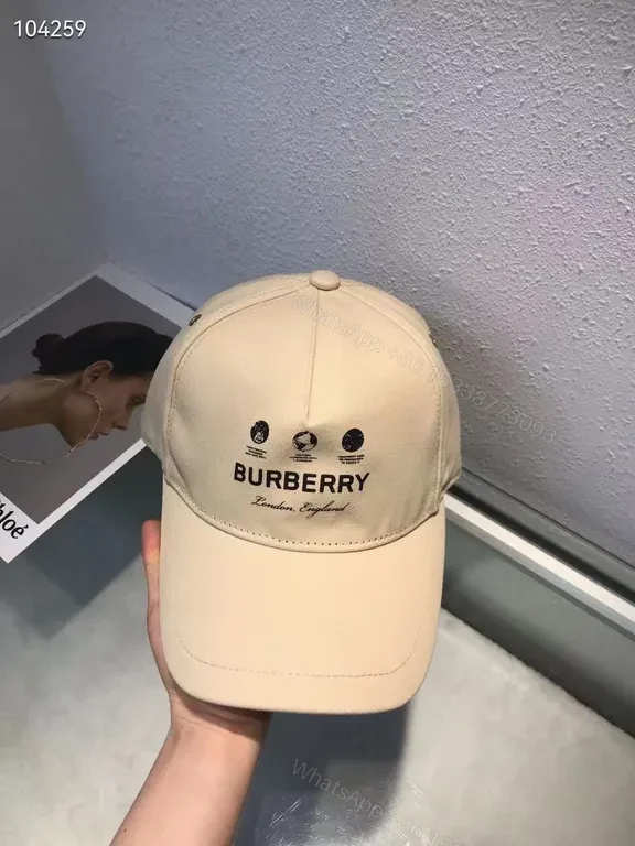 View 6 of Beige Burberry Cap: Subtle Luxury Cotton Twill Baseball Cap