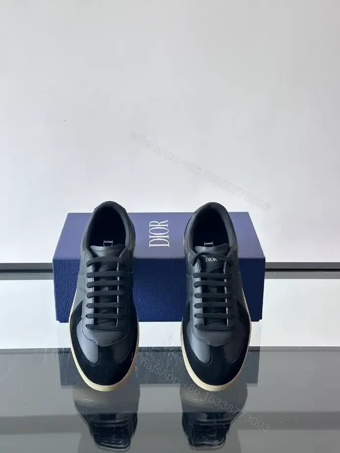 View 9 of DIOR B01 MATCHPOINT SNEAKER BLACK SMOOTH CALFSKIN AND BLACK SUEDE – CD241