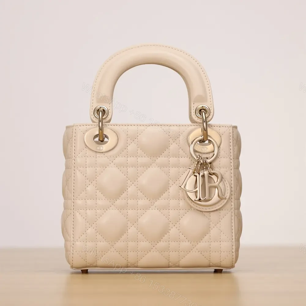 View 3 of 高仿Dior*Lady系列M0505M63U淺象牙色三格單肩包Mini免檢版