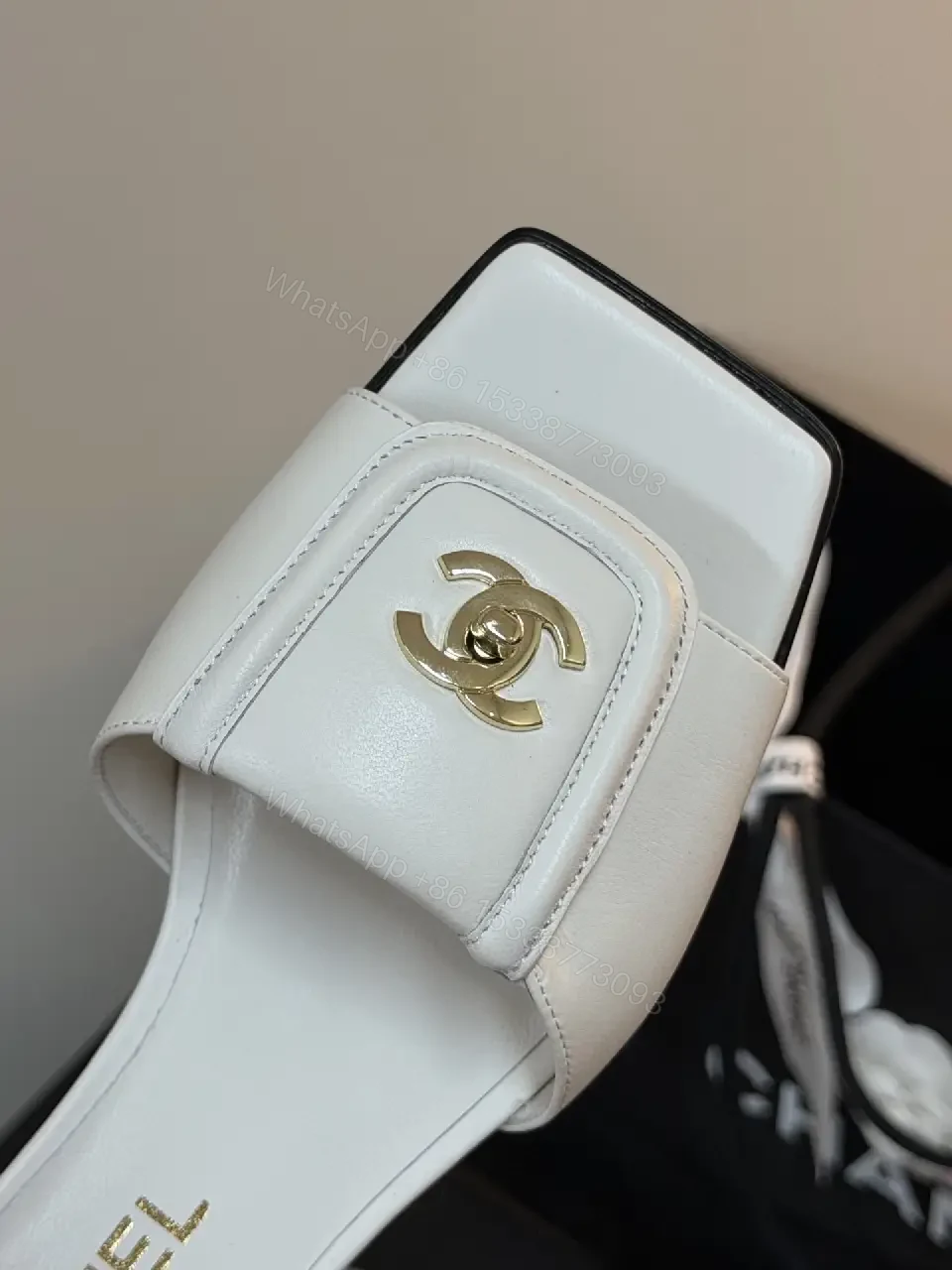 View 4 of White Leather Sandals, Minimalist Chic, Two-Strap, Comfort-Driven, Sandals