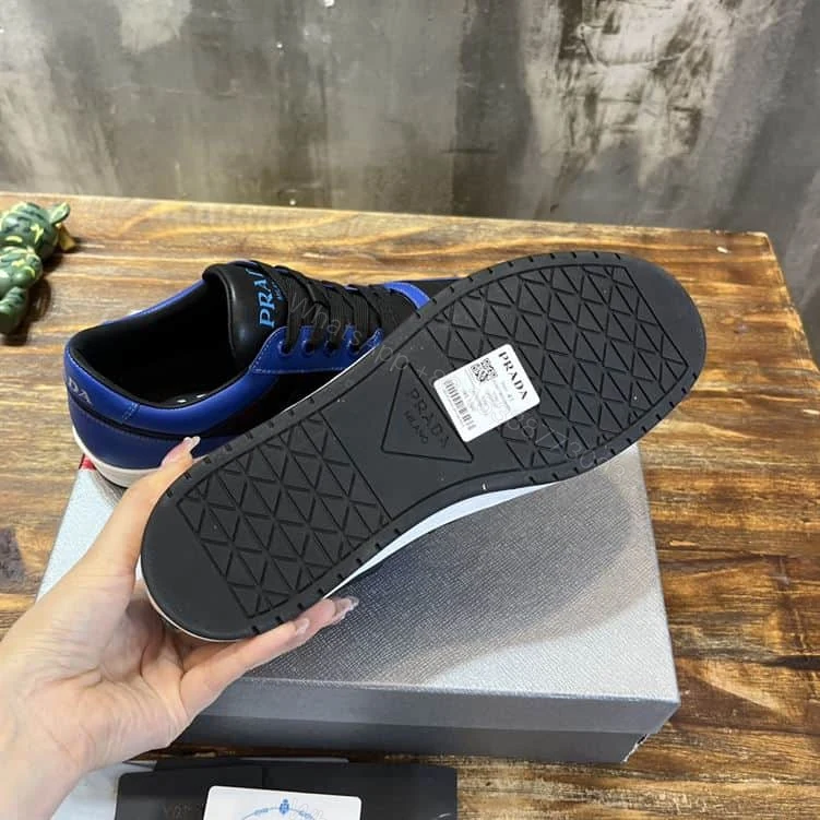 View 7 of PRADA DOWNTOWN LEATHER SNEAKERS BLUE – PRD094