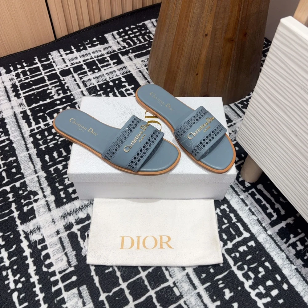 View 3 of 高仿Dior*D-Lane系列KCO153圓頭套腳一字拖鞋藍色免檢版