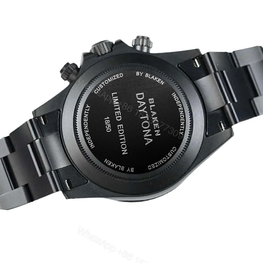 View 4 of Rolex Daytona 116520 Super Clone: Blaken Blackout 40mm Black Dial