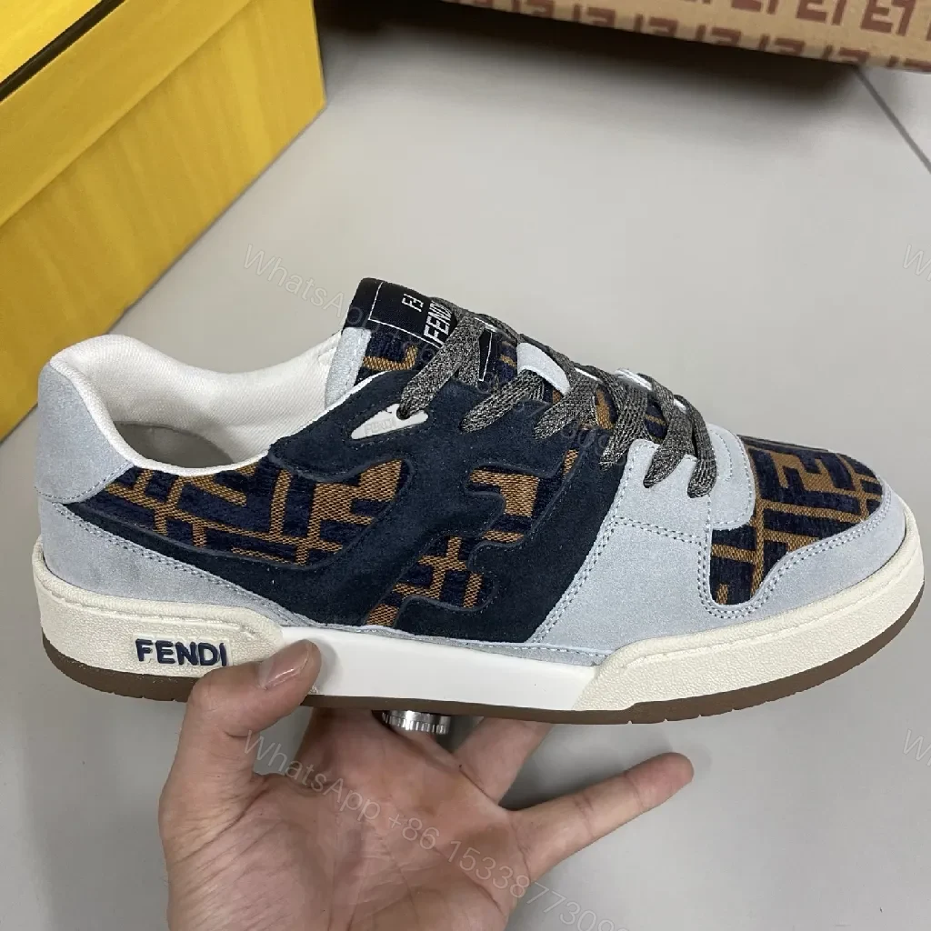 View 8 of Lux Texture Trainers: Suede Accents, Logo Pattern Sneaker