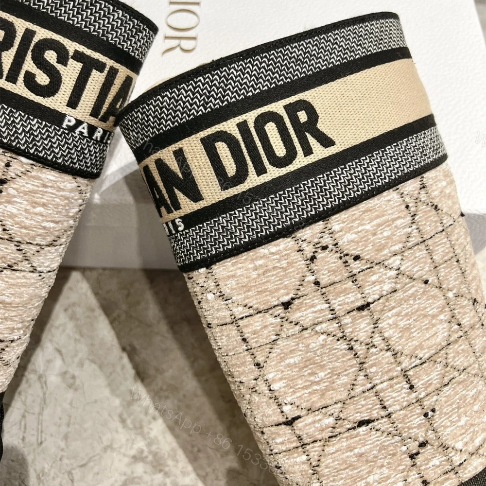View 6 of 高仿Dior*D-Major系列KCI981圓頭馬丁中筒靴黑白拼色冬季免檢版