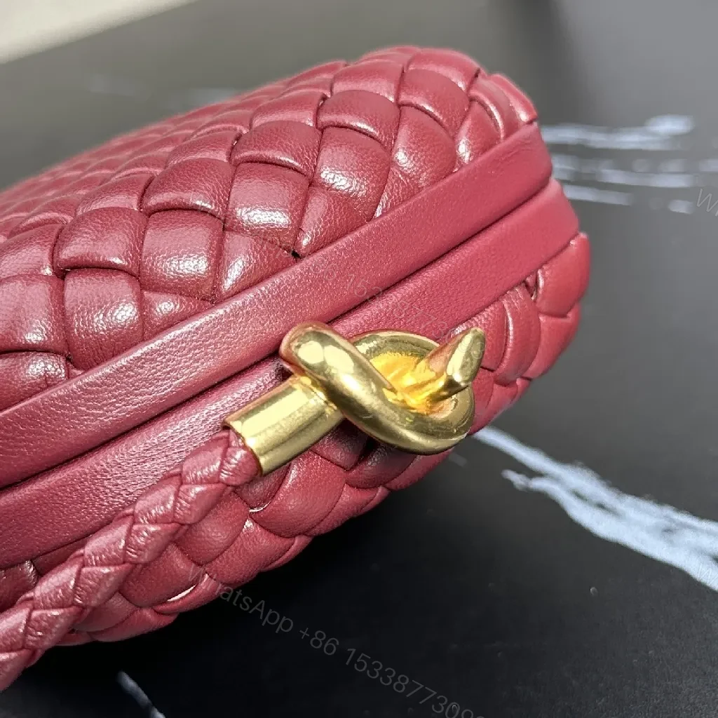 View 4 of Richly Textured Burgundy Crossbody Bag – Woven Leather, Compact Style