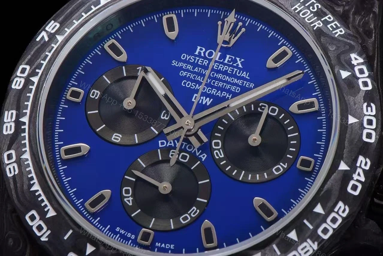 View 3 of Replica DiW Rolex Cosmograph Daytona Miami Blue Carbon