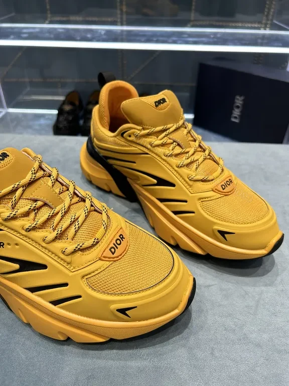 View 8 of Bold Yellow Dior-Inspired Sneakers: Luxe Streetwear Comfort