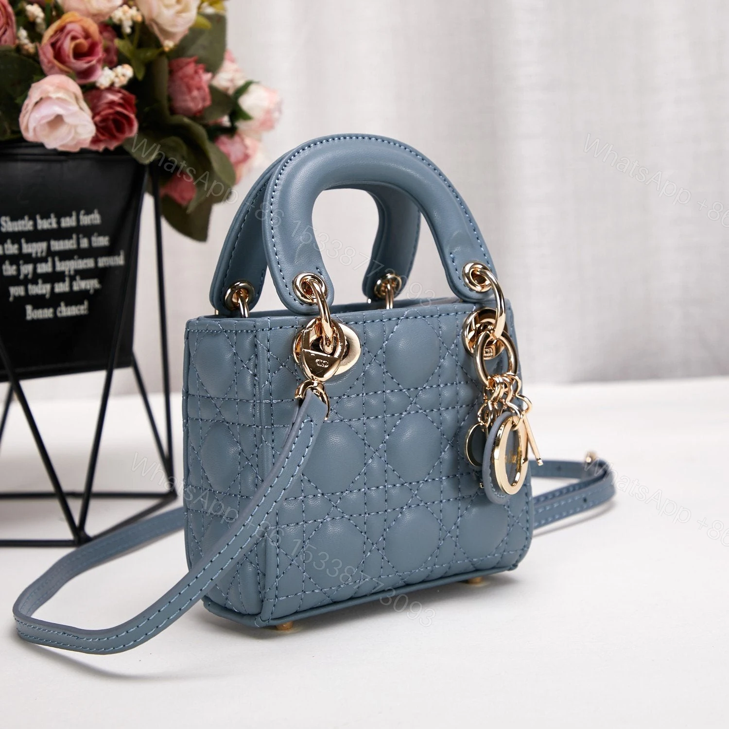 View 3 of Dior Micro Lady Dior Cannage Heart