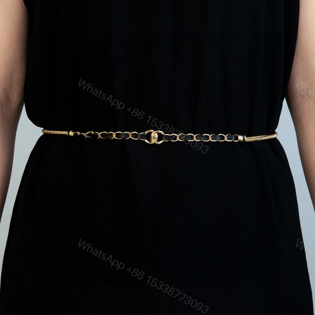 Chanel A貨復古雙C金鏈腰鍊 女款氣質腰部飾品 — view 1