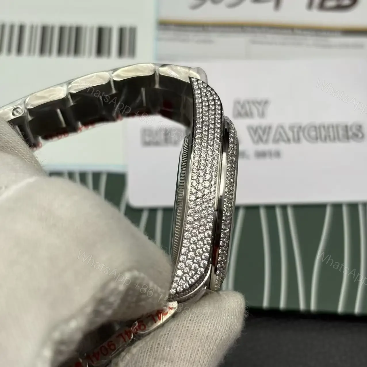 View 6 of Replica Rolex Datejust 41mm Full Real Diamond Moissanite