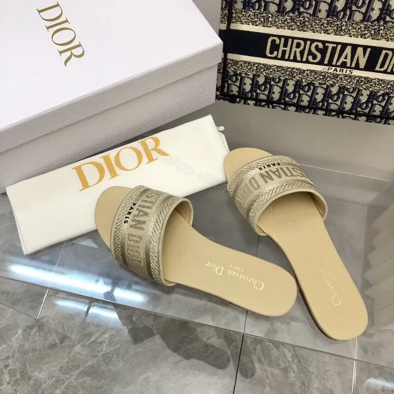 View 4 of Denim-Inspired Dior Slides: Luxe Comfort, Signature Branding