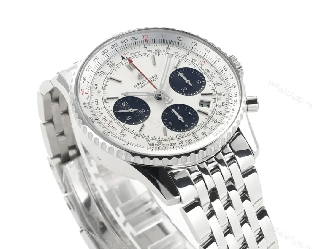 View 3 of Breitling Navitimer 1 B01 Chronograph – Silver Dial, Stainless Steel Bracelet, 43mm Case, Updated B01 Movement