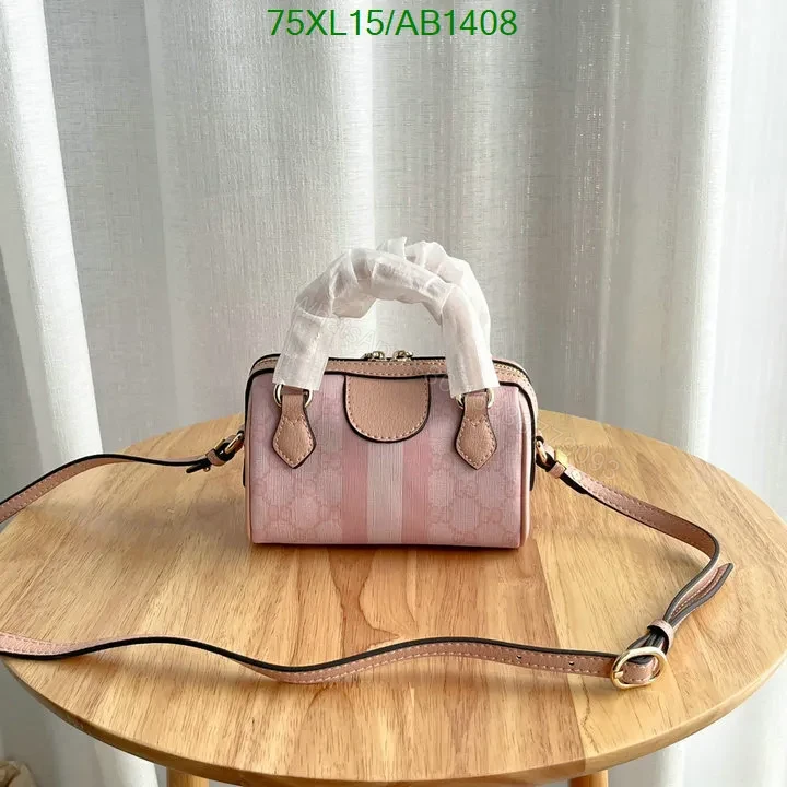 View 9 of Lookalike Gucci Ophidia Super Mini Pink GG Supreme Crossbody with Leather Handles RML852