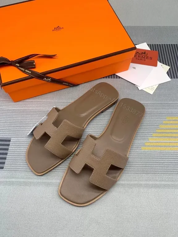 View 5 of Taupe Leather H-Cutout Slides: All-Day Comfort, Sophisticated Luxury
