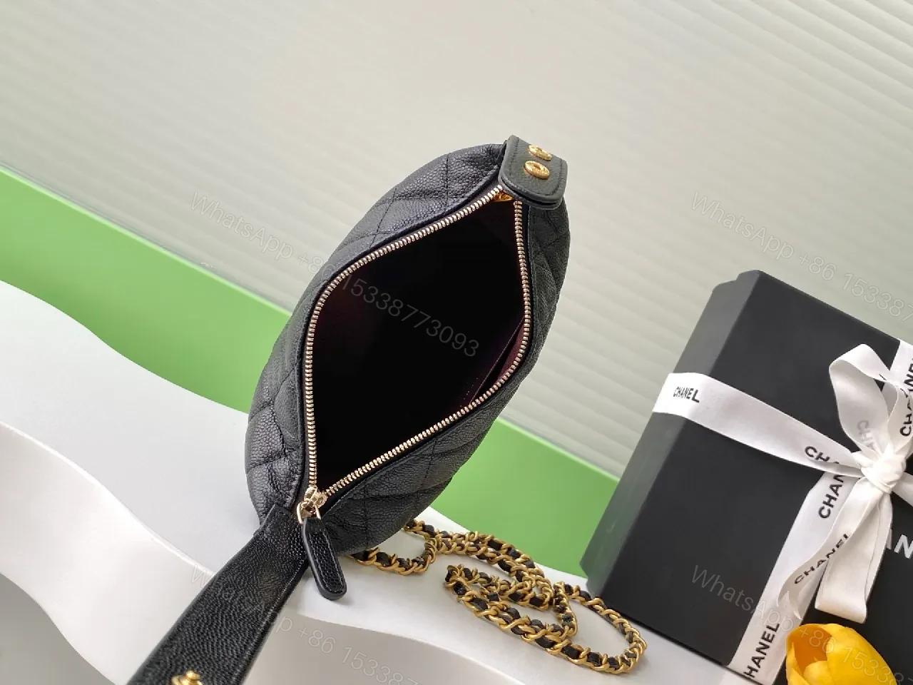 View 3 of Black Quilted Leather Shoulder Bag + Gold Hardware + Chic Classic + Versatile Everyday Luxury + Bag