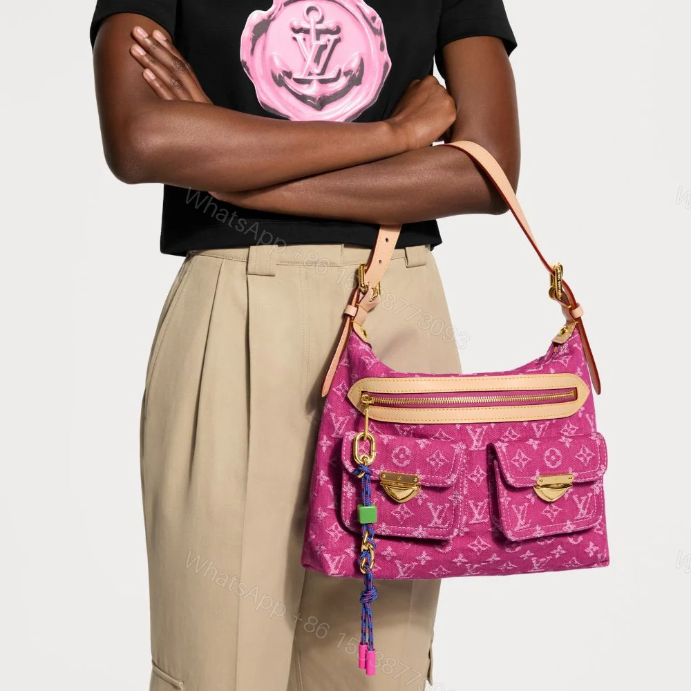 View 11 of Louis Vuitton Baggy Fuchsia Denim 30Cm M28266