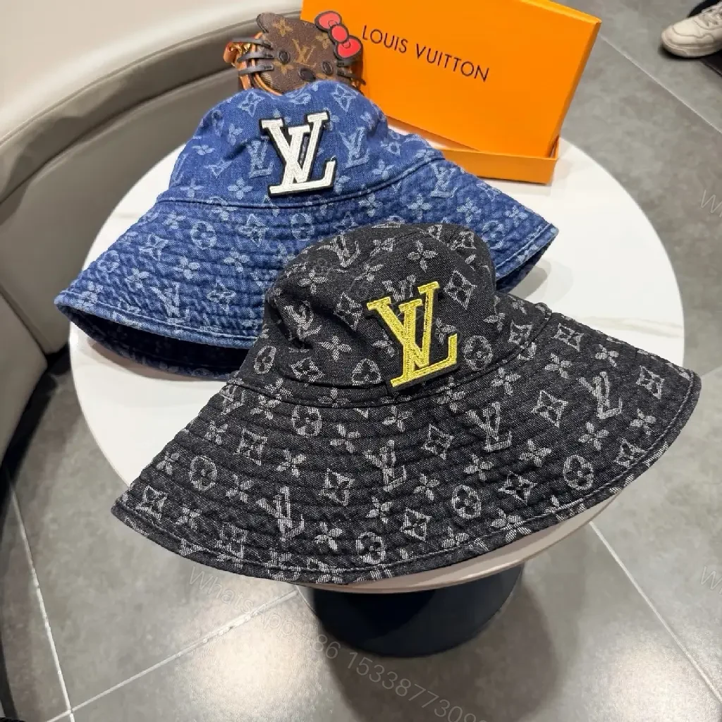 View 4 of Denim Monogram Bucket Hat – Luxury Everyday Style