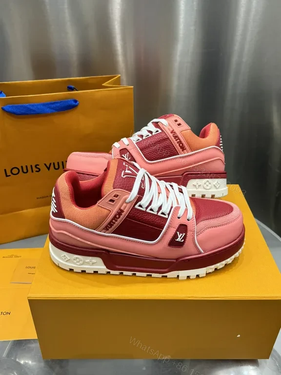 View 5 of Vivid Gradient LV-Inspired High-Top Sneakers