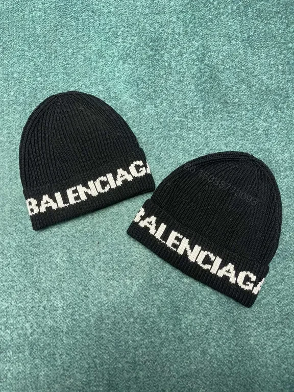 View 6 of Bold Knit Beanie Balenciaga Navy Logo Band Beanie