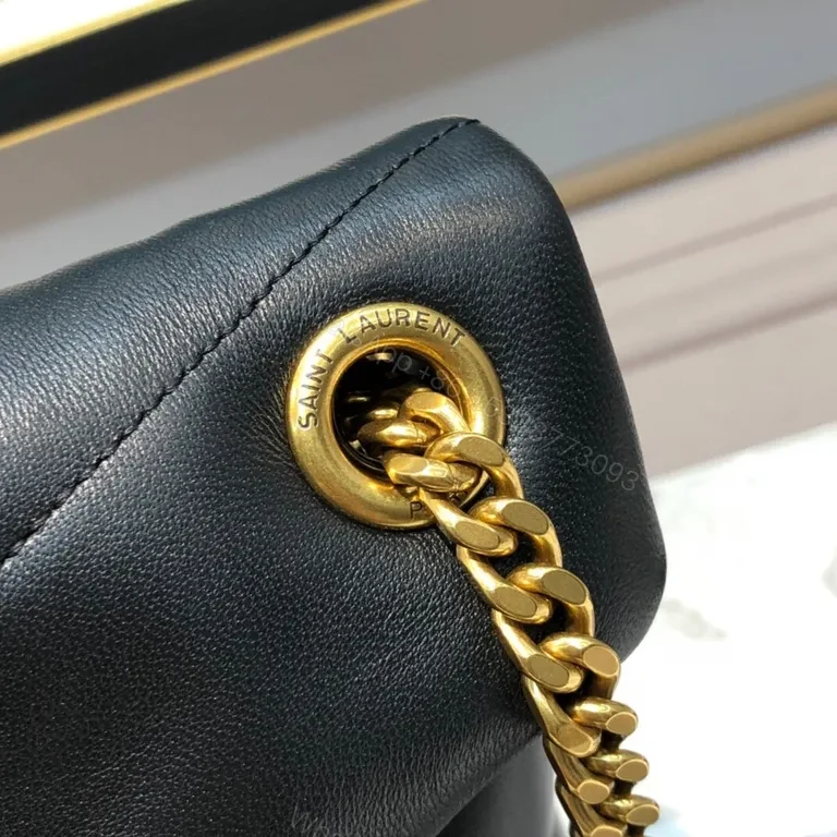 View 5 of Chic Calfskin Flap Bag with Gold Chain - Quilted, Classic