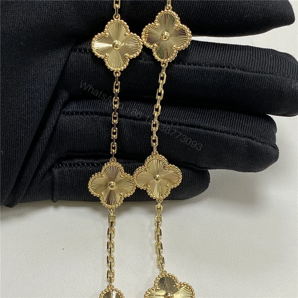 View 4 of Van Cleef Arpels 10 Motif Necklace Guilloche Gold VCARP3JJ00