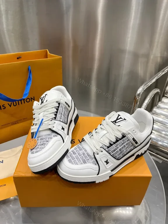 View 6 of Louis Vuitton Trainer Sneakers: White Leather Mesh Luxury Comfort