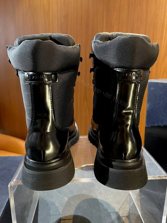 View 6 of Bold Combat Chelsea Boots: Prada-Inspired Luxury Leather Boots