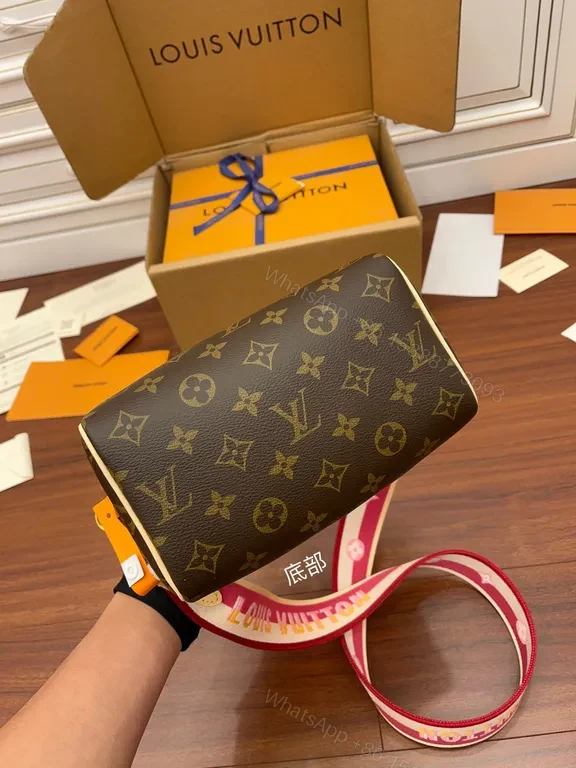 View 8 of Monogrammed LV Carry: Structured Luxury Handbag, Crossbody Ready
