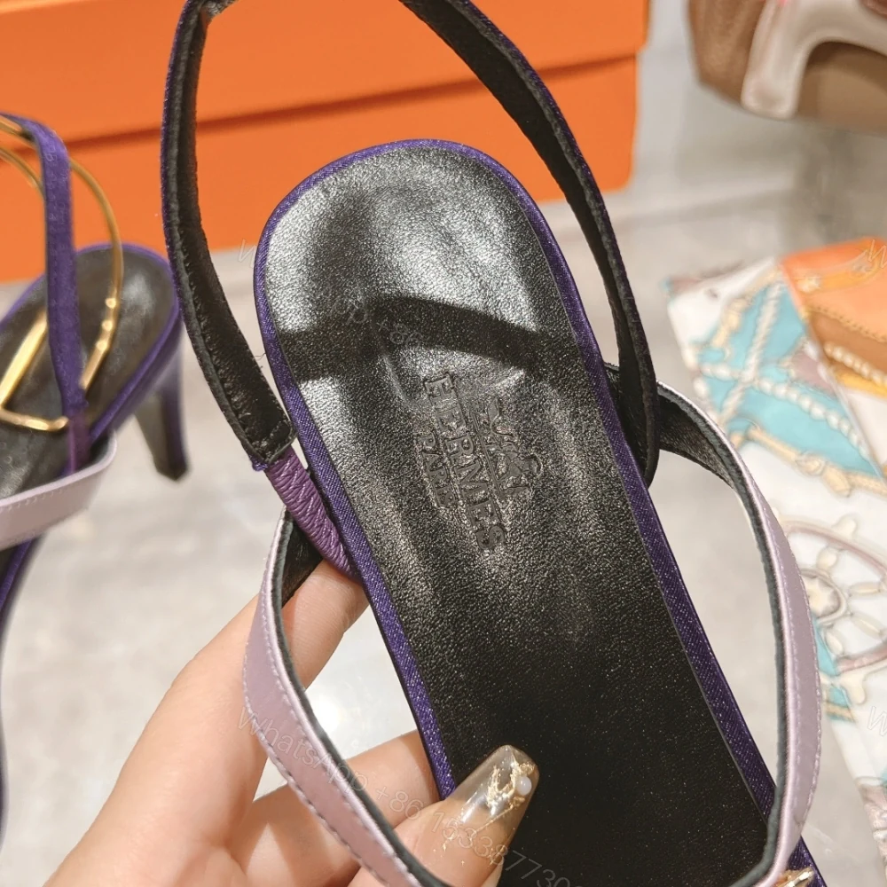 View 8 of 高仿Hermes*H232134ZFG露趾細踭涼鞋紫色9.5CM免檢版