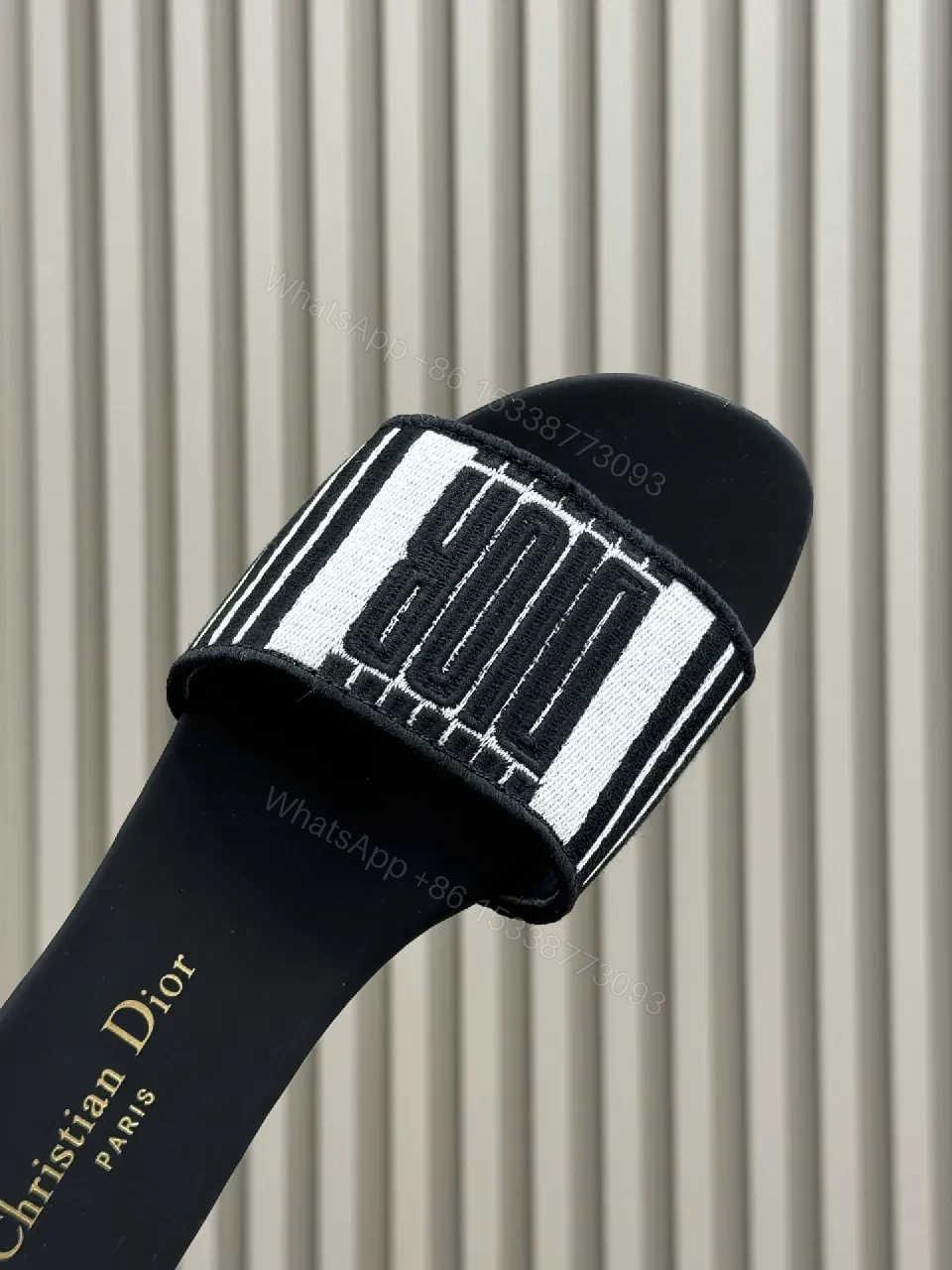 View 5 of Patterned Striped Slide: Elevated Comfort Slide