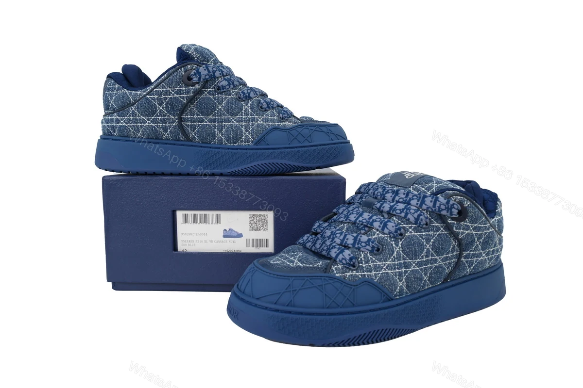 View 7 of Dior B9S Skater ERL Kumo Cannage Satin 'Blue Blue'