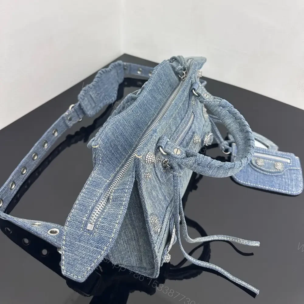 View 5 of 高仿Balenciaga*NeoCagole系列機車包牛仔藍
