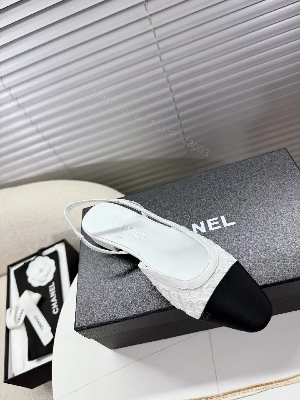 View 7 of Textured Lace Slingback Flats: Luxe Comfort Duo-Tone