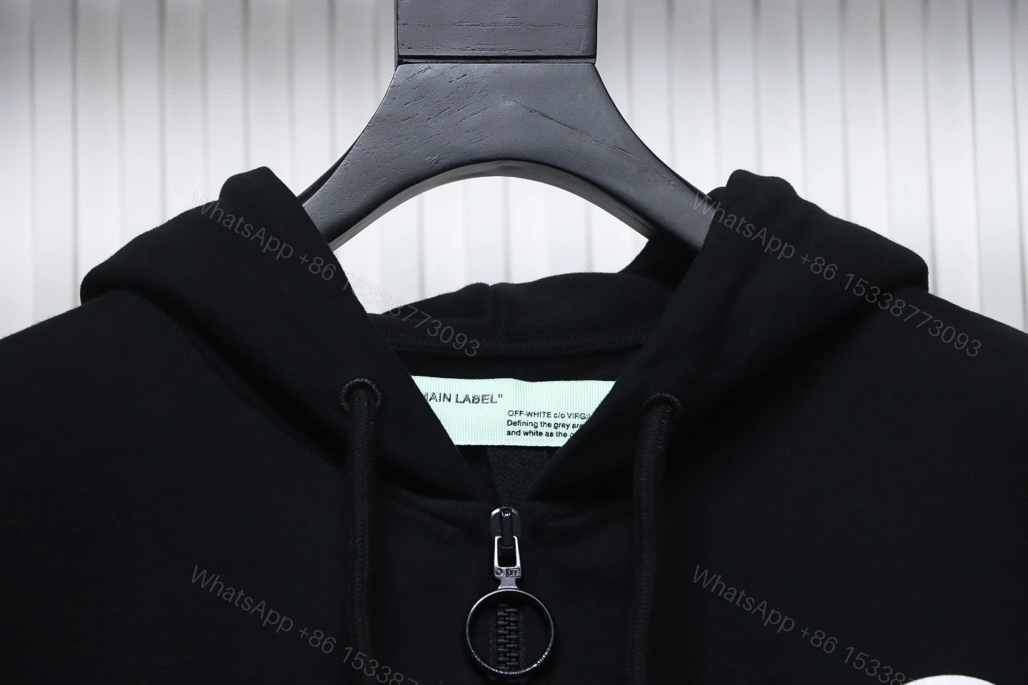 View 8 of Off-White Yellow Rubber Strip Zipper Hoodie