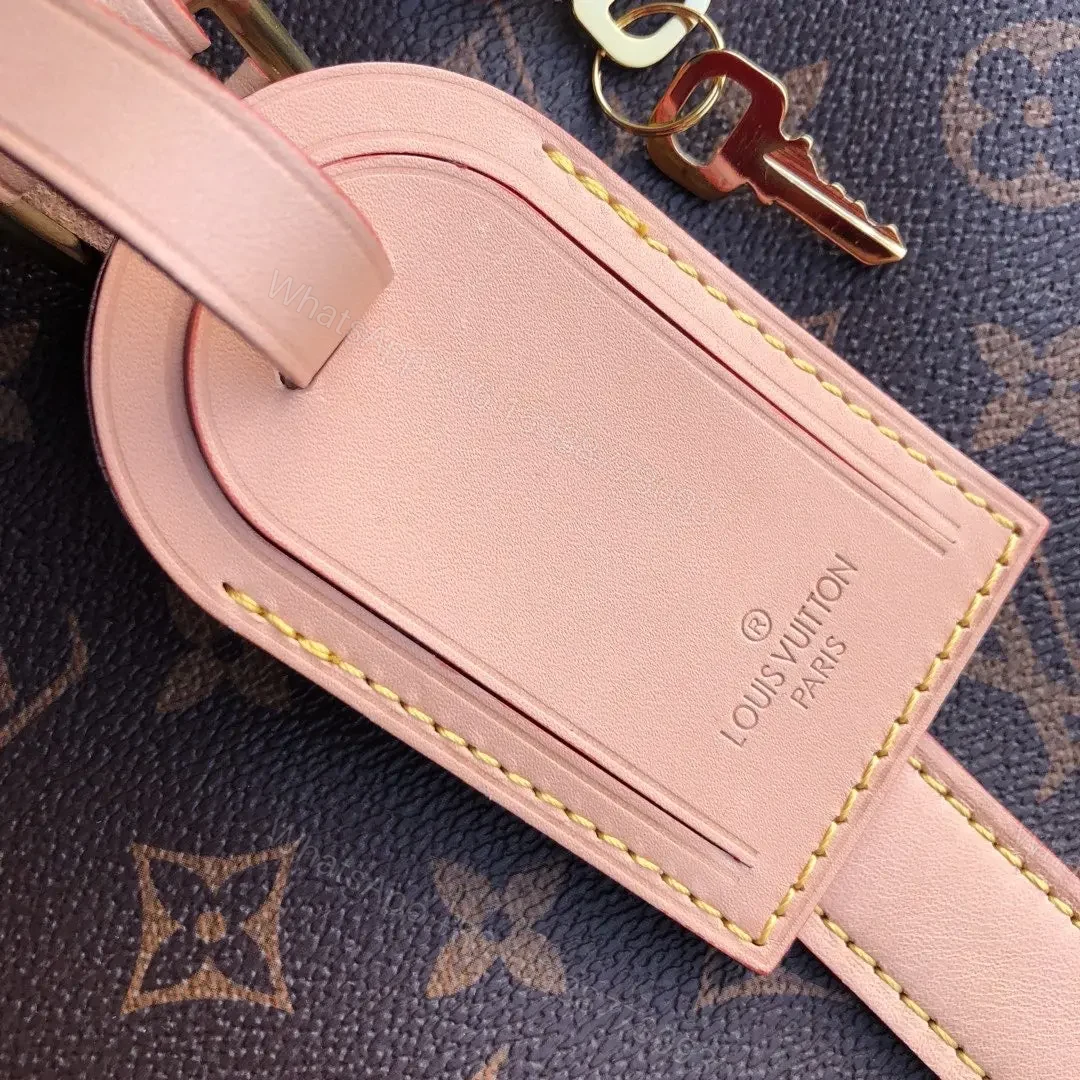View 6 of LV Monogram Canvas Keepall Bandoulière 55 Leather Duffle Bag