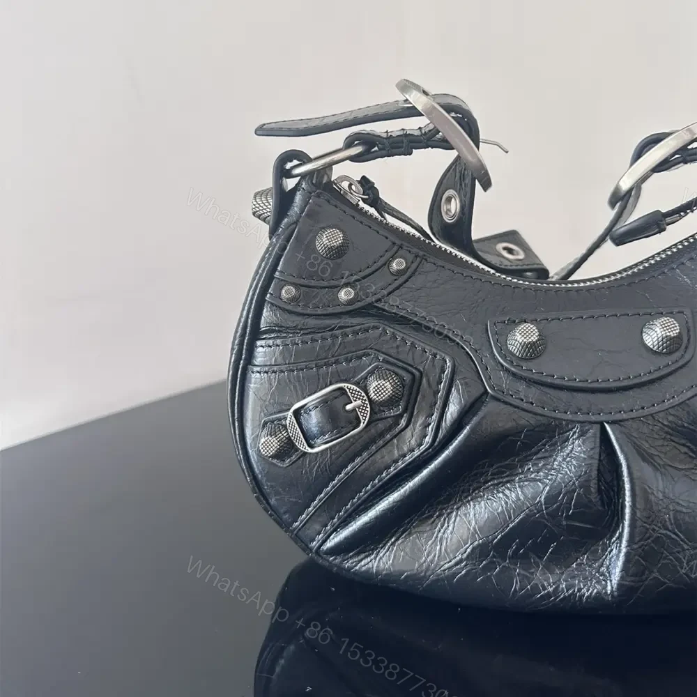View 3 of 高仿Balenciaga*LeCagole朋克單肩包黑色XS