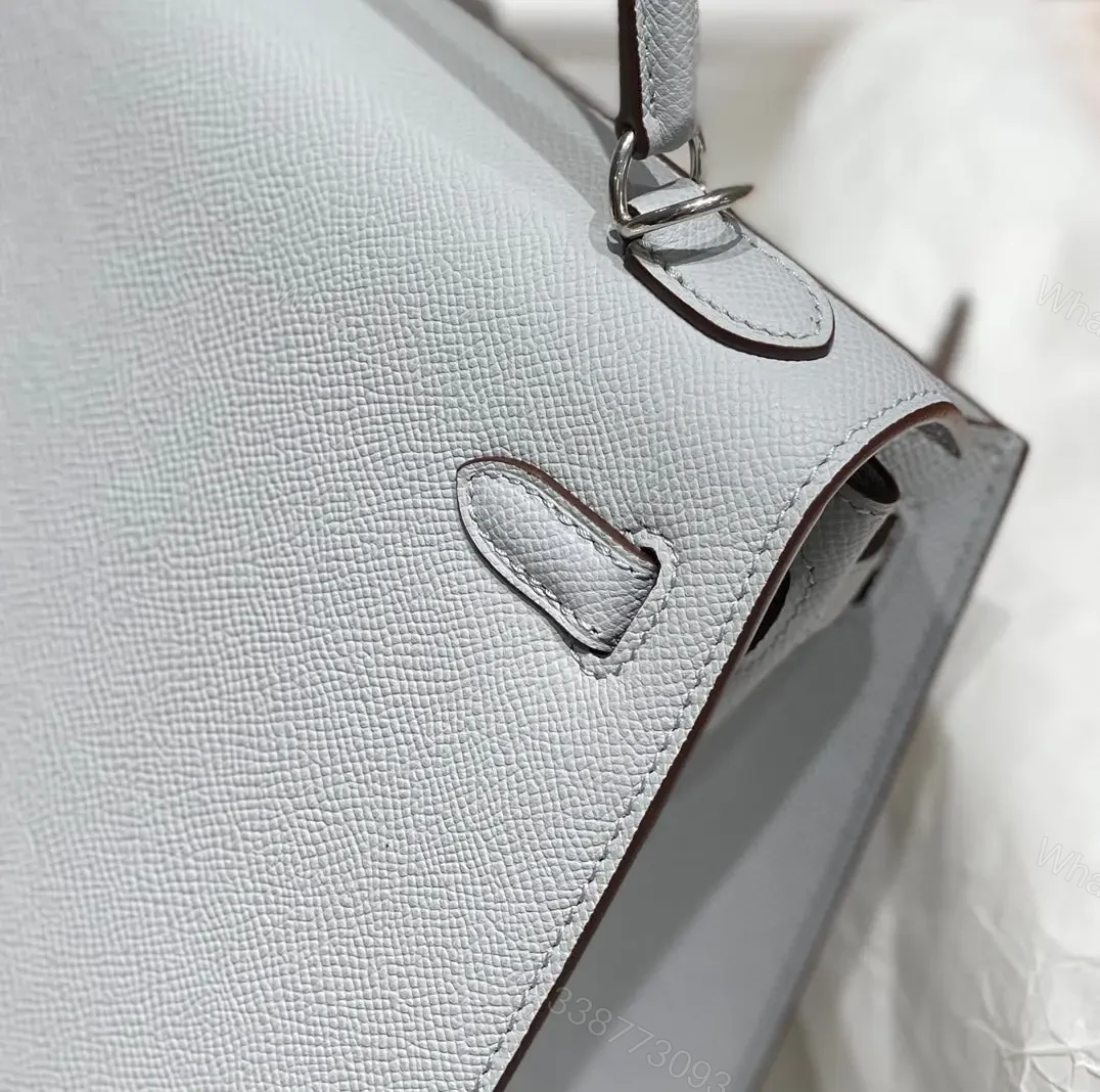 View 9 of HN 28CM IN GRIS PERLE EPSOM CALFSKIN PALLADIUM HARDWARE