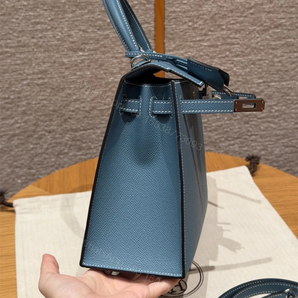 View 8 of 高仿Hermes*Kelly25系列H043110EP7C牛仔藍銀扣牛皮純手工