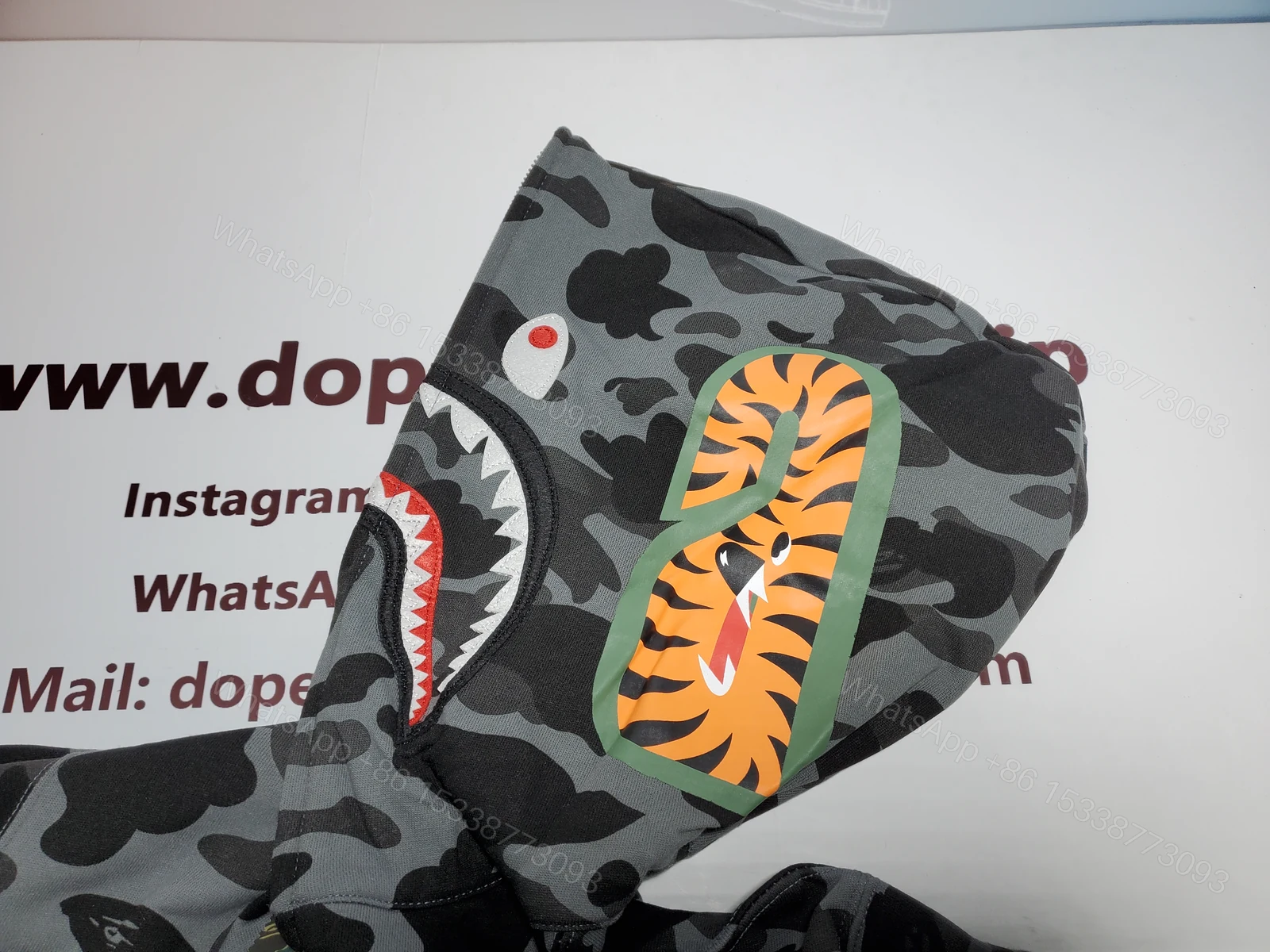 View 4 of BAPE Color Camo Shark Zip Hoodie Black 4580793319054
