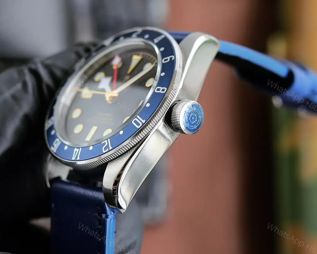 View 4 of Tudor Blue GMT Watch Black Dial Blue Leather Strap Ultimate 42MM TUDOR-BB-GMT-42-BLK-BLU-LEATHER