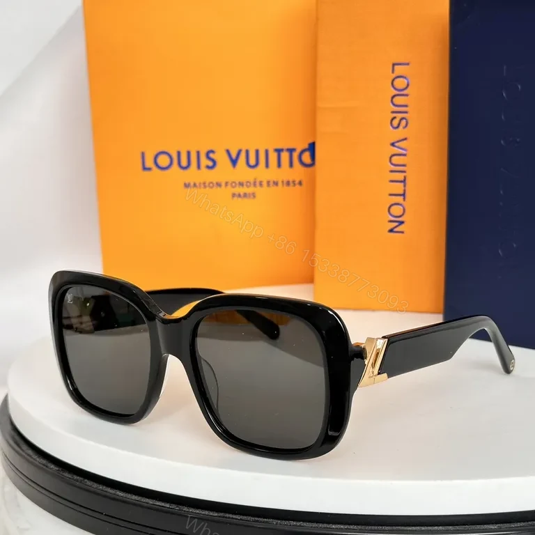 View 2 of Bold LV Pattern Glasses: Luxe Oversized Sunglasses