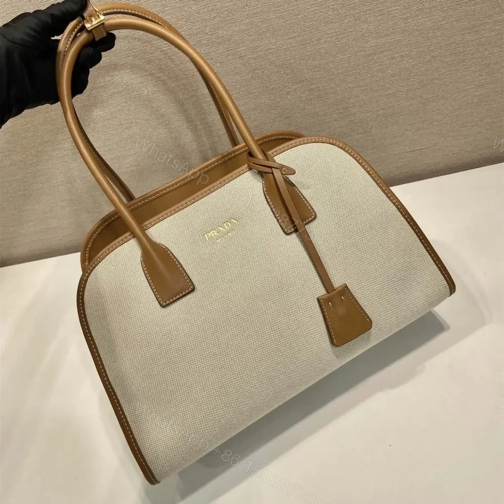 View 4 of 高仿Prada*Oversize系列1BG572織物手提包棕色中號免檢版