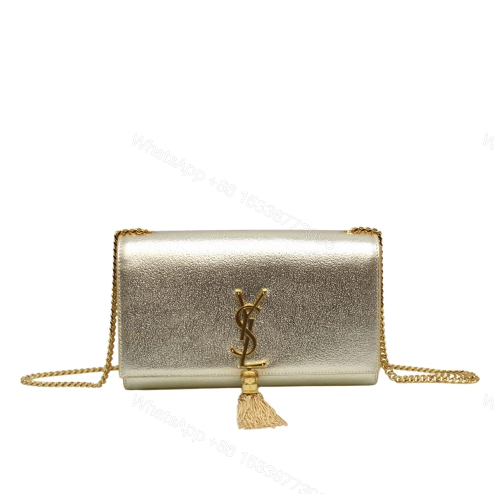 Saint Laurent Kate Chain Wallet With Tassel Yellow Copper 26cm — view 1