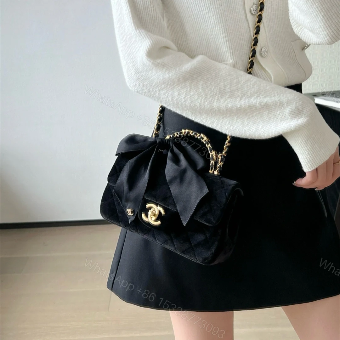 View 20 of 高仿Chanel*25K系列AS5875蝴蝶結絲絨單肩包Mini免檢版