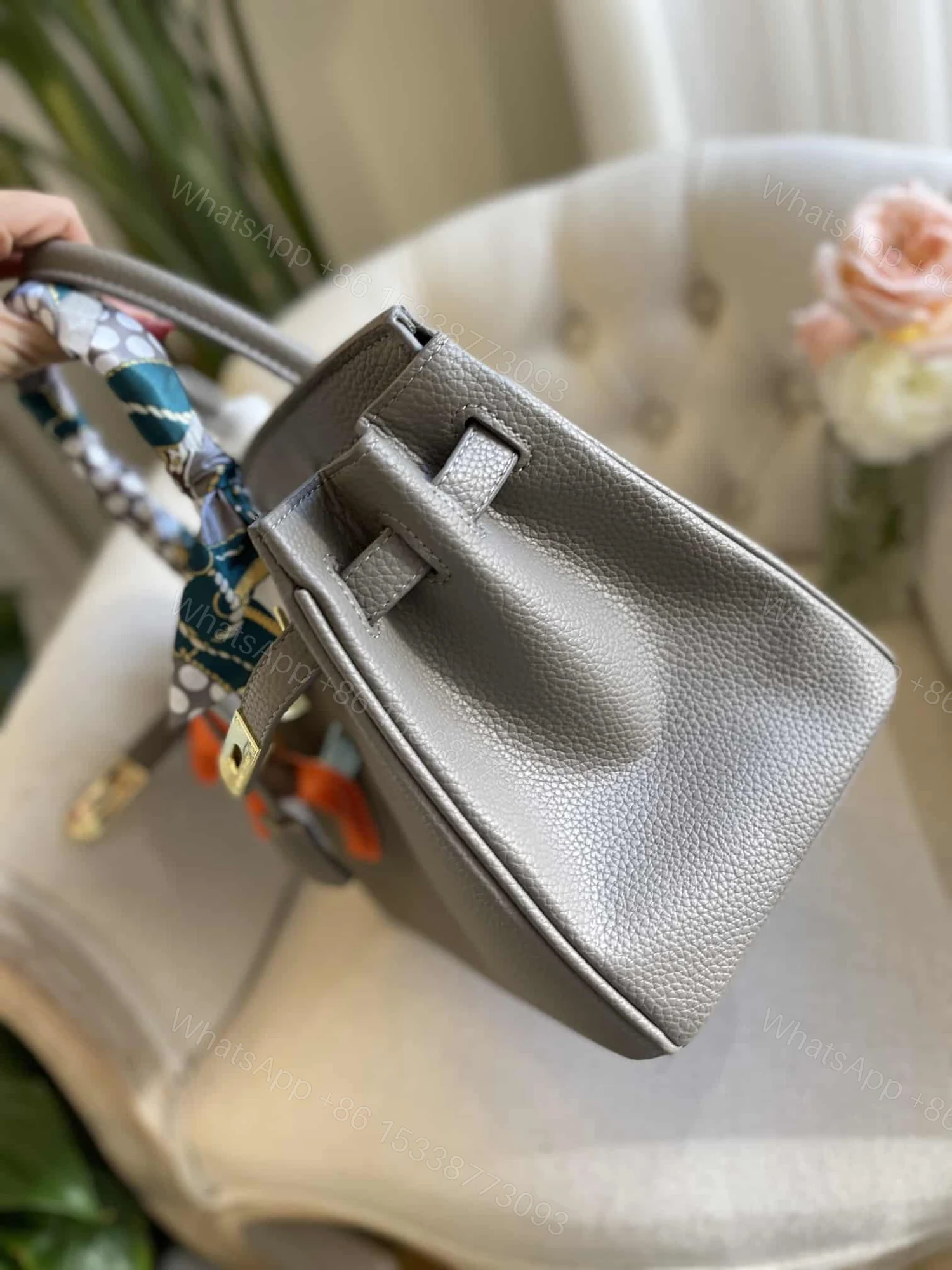 View 5 of HERMES BIRKIN 35 TOGO GOLD HARDWARE GREY 35CM
