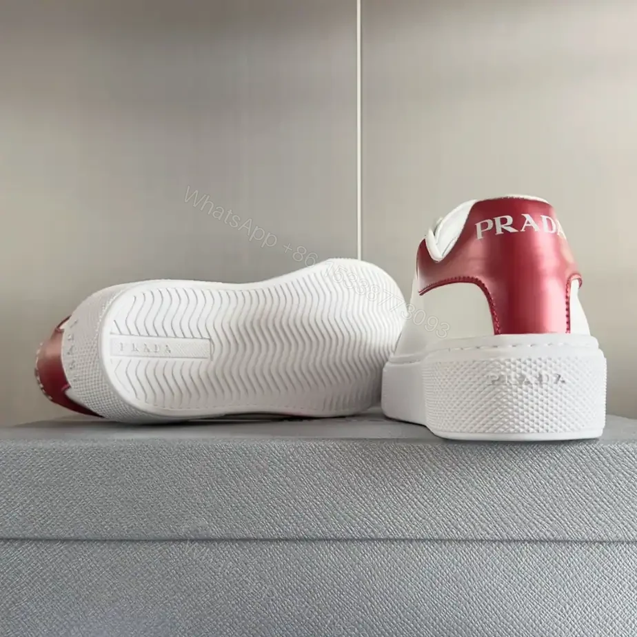 View 8 of PRADA MACRO RE-NYLON AND BRUSHED LEATHER SNEAKERS – PRD063