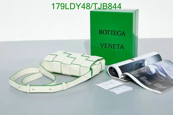 View 12 of Bottega Veneta White Lambskin Cassette Bag in Intrecciato Weave