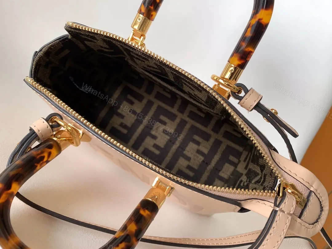 View 5 of Blush Nylon Bag: Luxe Roma Mini with FF Lock