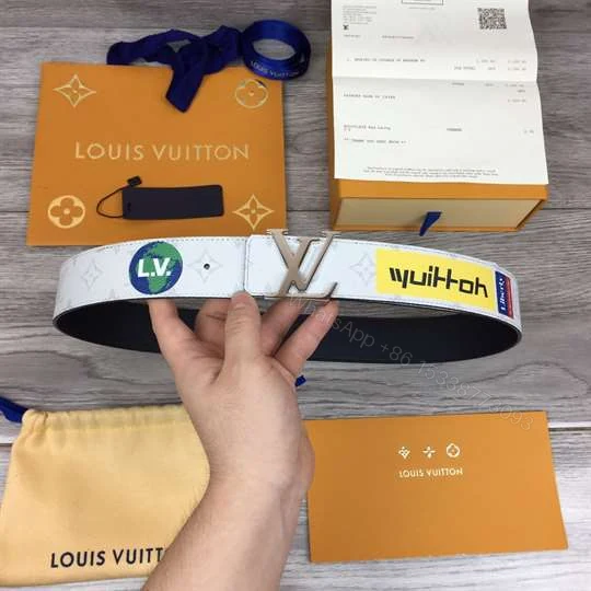 View 2 of LOUIS VUITTON BELT INITIALES REVERSIBLE MONOGRAM LOGO STORY WHITE – B130